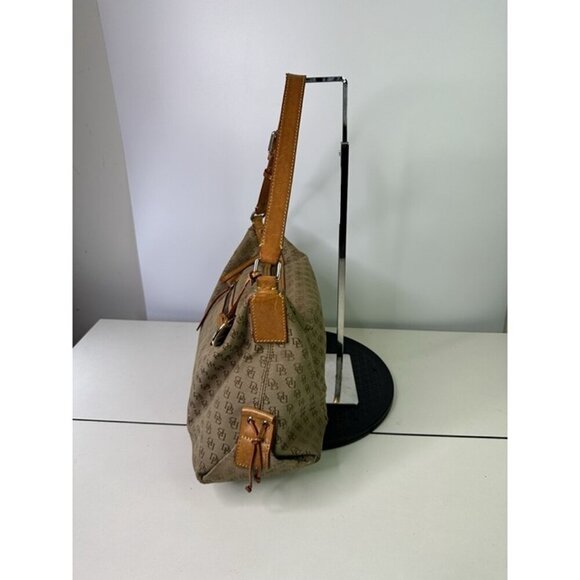 Vintage Dooney & Bourke Tan Signature Canvas Leather Monogram Shoulder Bag Purse - Picture 5 of 12